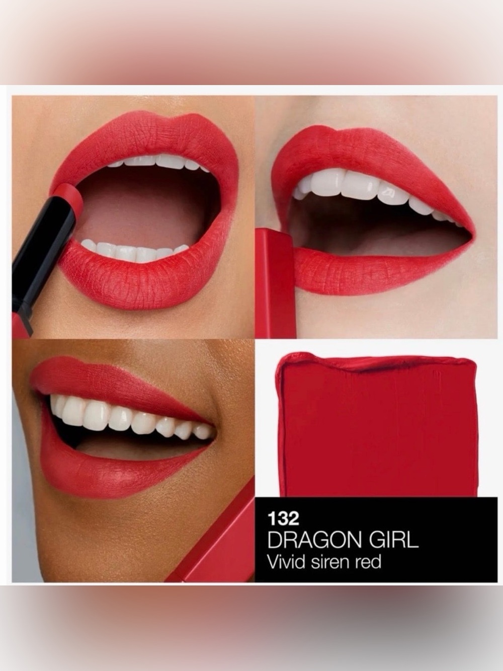 NARS Powermatte Lipstick 
Dragon Girl 132 vivid siren red 
0.02oz/.8g size